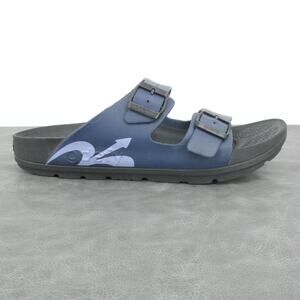 Gdefy Sandals Mens Size 13 Blue Black Double Buckle Slip‎ On Comfort Casual